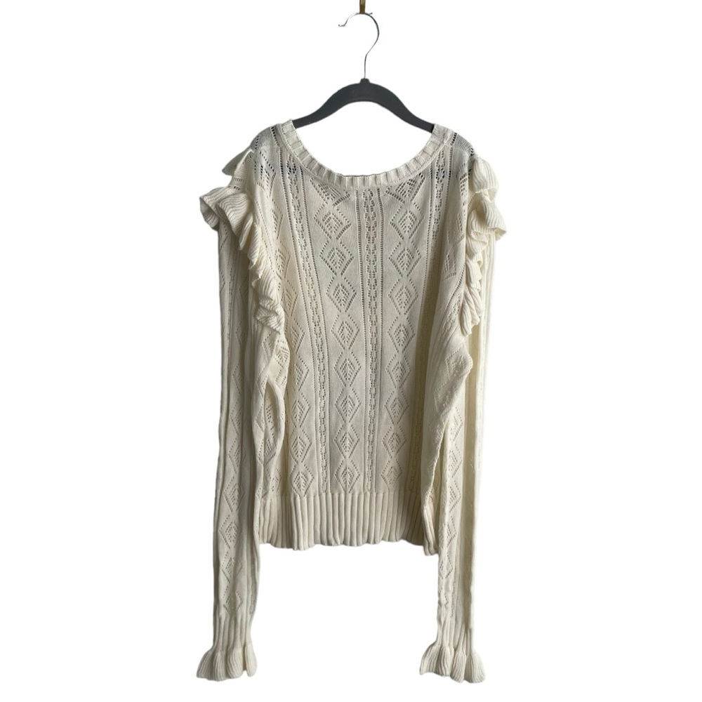 LoveShackFancy Cream Ruffle Sweater - Picture 2 of 3